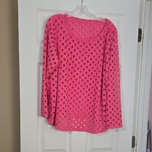 SHEIN Hot Pink Sheer Blouse